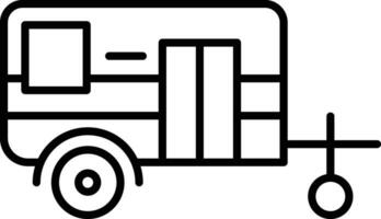 Wohnwagen Gliederung Vektor Illustration Symbol