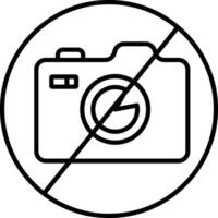 Nein Fotografie Gliederung Vektor Illustration Symbol