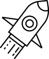 Rakete starten Gliederung Vektor Illustration Symbol