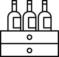 Wein Flasche Box Gliederung Vektor Illustration Symbol