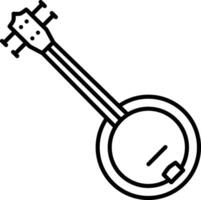 Banjo Gliederung Vektor Illustration Symbol