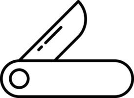 hopfällbar kniv översikt vektor illustration ikon