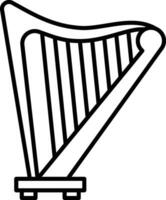 Harfe Gliederung Vektor Illustration Symbol