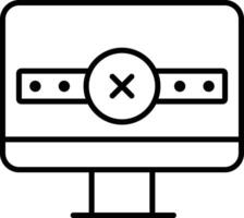 abgenutzt Passwort Gliederung Vektor Illustration Symbol