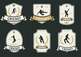 Cricket-Spieler-Label-Vektor-Pack vektor