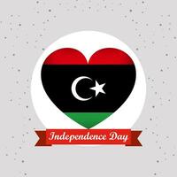 Libyen Unabhängigkeit Tag mit Herz Emblem Design vektor