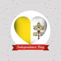 Vatikan Unabhängigkeit Tag mit Herz Emblem Design vektor
