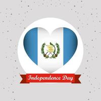 Guatemala Unabhängigkeit Tag mit Herz Emblem Design vektor