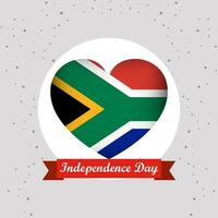 Süd Afrika Unabhängigkeit Tag mit Herz Emblem Design vektor