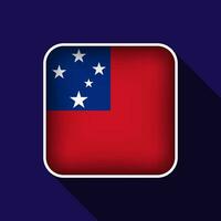 eben Samoa Flagge Hintergrund Vektor Illustration