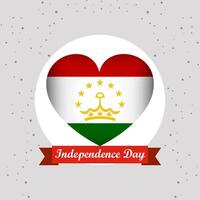 tadzjikistan oberoende dag med hjärta emblem design vektor