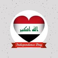 Irak Unabhängigkeit Tag mit Herz Emblem Design vektor
