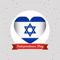 Israel Unabhängigkeit Tag mit Herz Emblem Design vektor