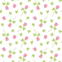 blommig sömlös mönster med rosa reste sig blomma stjälkar. vektor bakgrund illustration för hjärtans dag dekoration
