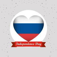 Russland Unabhängigkeit Tag mit Herz Emblem Design vektor