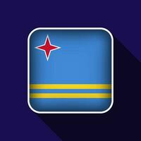 eben Aruba Flagge Hintergrund Vektor Illustration