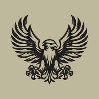 Adler Kopf mit Flügel, heraldisch Emblem. Vektor Illustration.