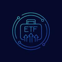 etf Portfolio Wachstum Symbol, Austausch gehandelt Mittel, linear Design vektor