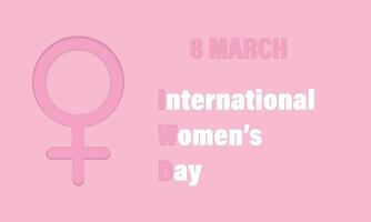 International Frauen Tag Poster. 8 März minimalistisch Banner. Vektor Illustration