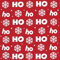 ho ho ho Weihnachten Gruß Typografie, rot Weihnachten Hintergrund Muster mit Schneeflocken, Dekoration. vektor