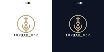 Kirche Logo Design, Inspiration Kirche Logo, Christian Logo Symbol Illustration. vektor