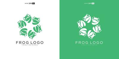 Frosch Logo Design Konzept. einfach Frosch Silhouette Logo Vorlage vektor