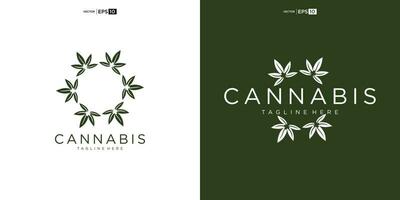 abstrakt marijuana, cannabis för cbd logotyp design vektor