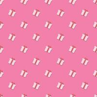 gåva sömlös mönster på rosa bakgrund, rosa valentines gåva omslag mönster vektor