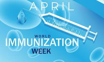 värld immunisering vecka. bakgrund, baner, kort, affisch, mall. vektor illustration.