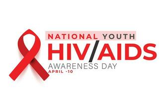 National Jugend hiv - - AIDS Bewusstsein Tag. Hintergrund, Banner, Karte, Poster, Vorlage. Vektor Illustration.