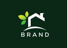 Hem blad logotyp design vektor mall. natur Hem blad vektor logotyp