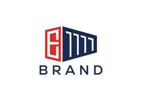 Brief e Container Vektor Monogramm Logo Design Vorlage