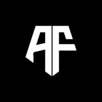 af-Logo-Monogramm mit Pentagon-Form-Design-Vorlage vektor