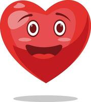 süß glücklich Valentinsgrüße Tag Satz. Karikatur Liebe romantisch Aufkleber Elemente mit Herzen. Hand gezeichnet Vektor Illustration