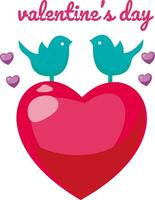 söt Lycklig valentines dag uppsättning. tecknad serie kärlek romantisk klistermärken element med hjärtan. hand dragen vektor illustration