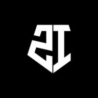 Zi-Logo-Monogramm mit Pentagon-Form-Design-Vorlage vektor