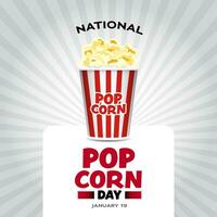 nationell popcorn dag vektor illustration på januari 19:e, vektor illustration design.