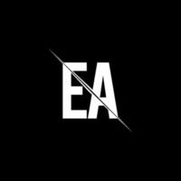 ea-Logo-Monogramm mit Slash-Design-Vorlage vektor