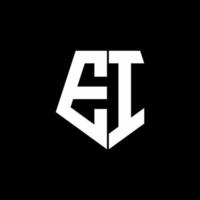 ei-Logo-Monogramm mit Pentagon-Form-Design-Vorlage vektor