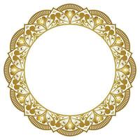 lyx gyllene cirkel ram transparent med årgång mandala guld cirkulär mönster ClipArt vektor