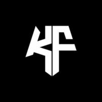 kf-Logo-Monogramm mit Pentagon-Form-Design-Vorlage vektor