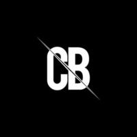 cb -logotypmonogram med snedstreckad designmall vektor