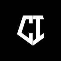 ci-Logo-Monogramm mit Pentagon-Form-Design-Vorlage vektor