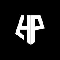 HP Logo-Monogramm mit Designvorlage im Stil eines Fünfecks vektor
