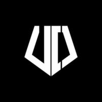 uo Logo-Monogramm mit Pentagon-Form-Design-Vorlage vektor