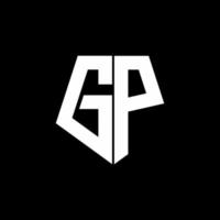 gp-Logo-Monogramm mit Pentagon-Form-Design-Vorlage vektor