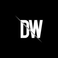 dw-Logo-Monogramm mit Slash-Design-Vorlage vektor