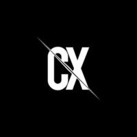 cx-Logo-Monogramm mit Slash-Design-Vorlage vektor