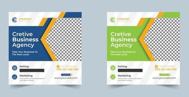 kreativt företag marknadsföring marknadsföring sociala medier inlägg, digital webb banner design vektor