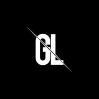 gl-Logo-Monogramm mit Slash-Design-Vorlage vektor